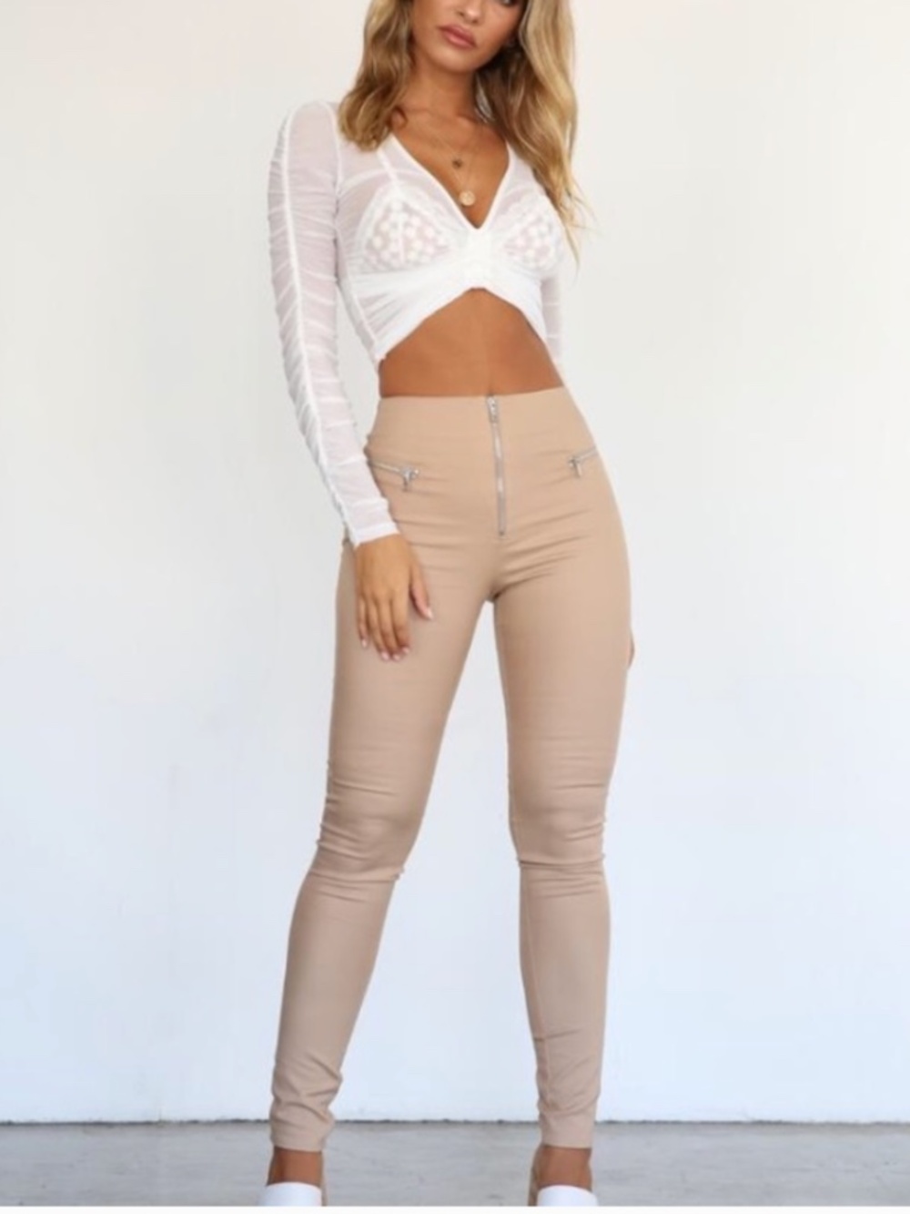 Tiger Mist Pearl Tan Skinny Pants